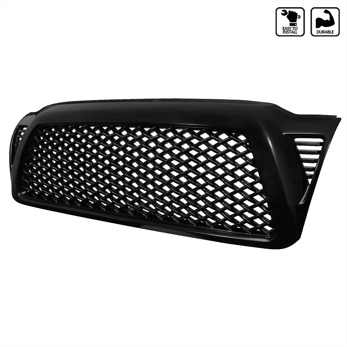 Spec-D Tuning hg-tac05jm-jl | SPEC-D Tuning Toyota Tacoma Front Mesh Grille - Glossy Black; 2005-2011