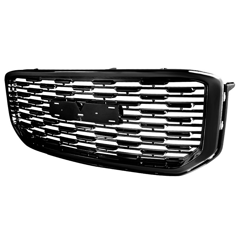 Spec-D Tuning hg-yuk15jm-v2-gl | SPEC-D Tuning GMC Yukon Glossy Black Mesh Style Grille; 2015-2018