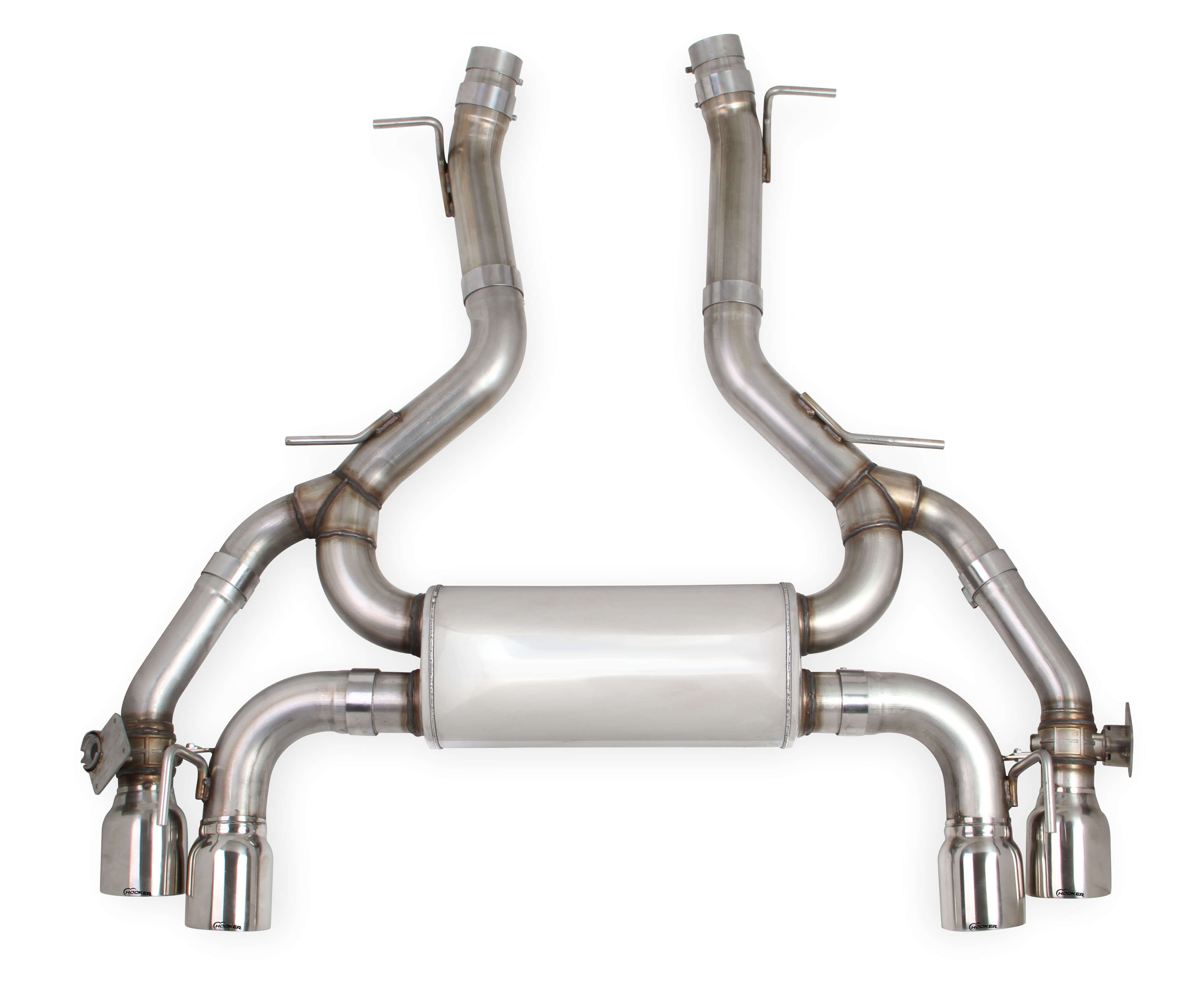 Hooker 70401318-RHKR | Camaro SS Blackheart Axle-back Single Transverse Dual Mode Exhaust with Quad Tips; 2016-2024