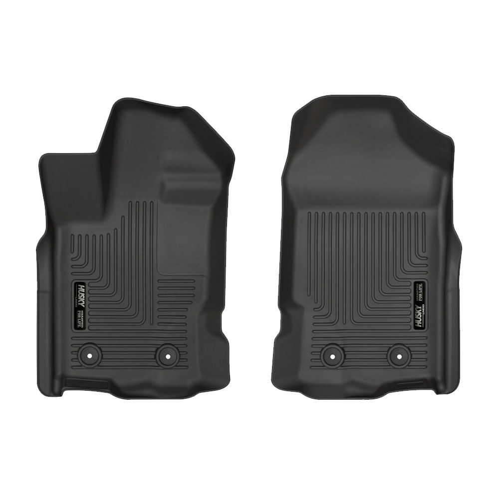 Husky Liners 13411 | 2019 Ford Ranger SuperCrew Cab & SuperCab WeatherBeater Black Floor Liners; 2019-2019