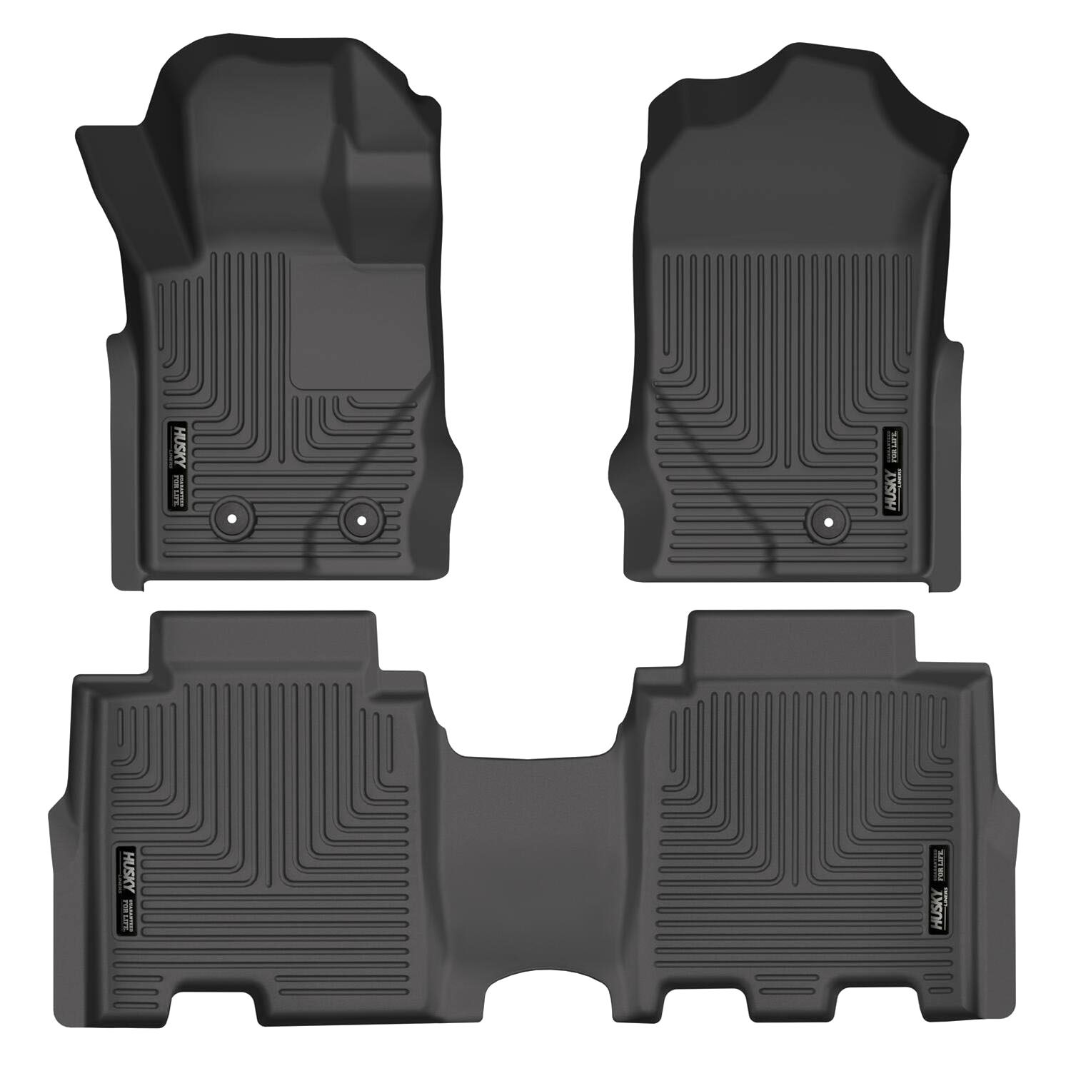 Husky Liners 95301 | 2021 Ford Bronco 4 Door Weatherbeater Front & 2nd Seat Floor Liners - Black; 2021-2024