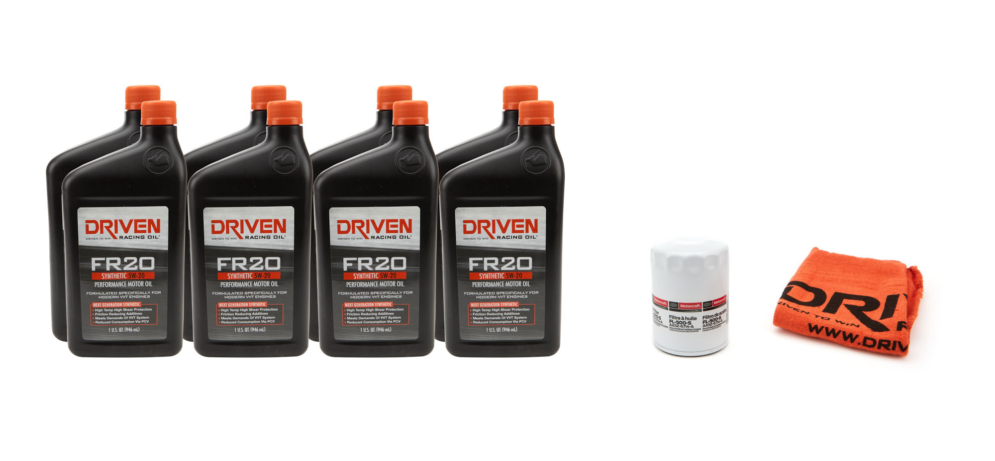 Driven Racing Oil 20821k | DRIVEN RACING OIL 5w20 Oil Change Kit 11- 15 Mustang GT 5.0L 8Qt.; 2011-2015