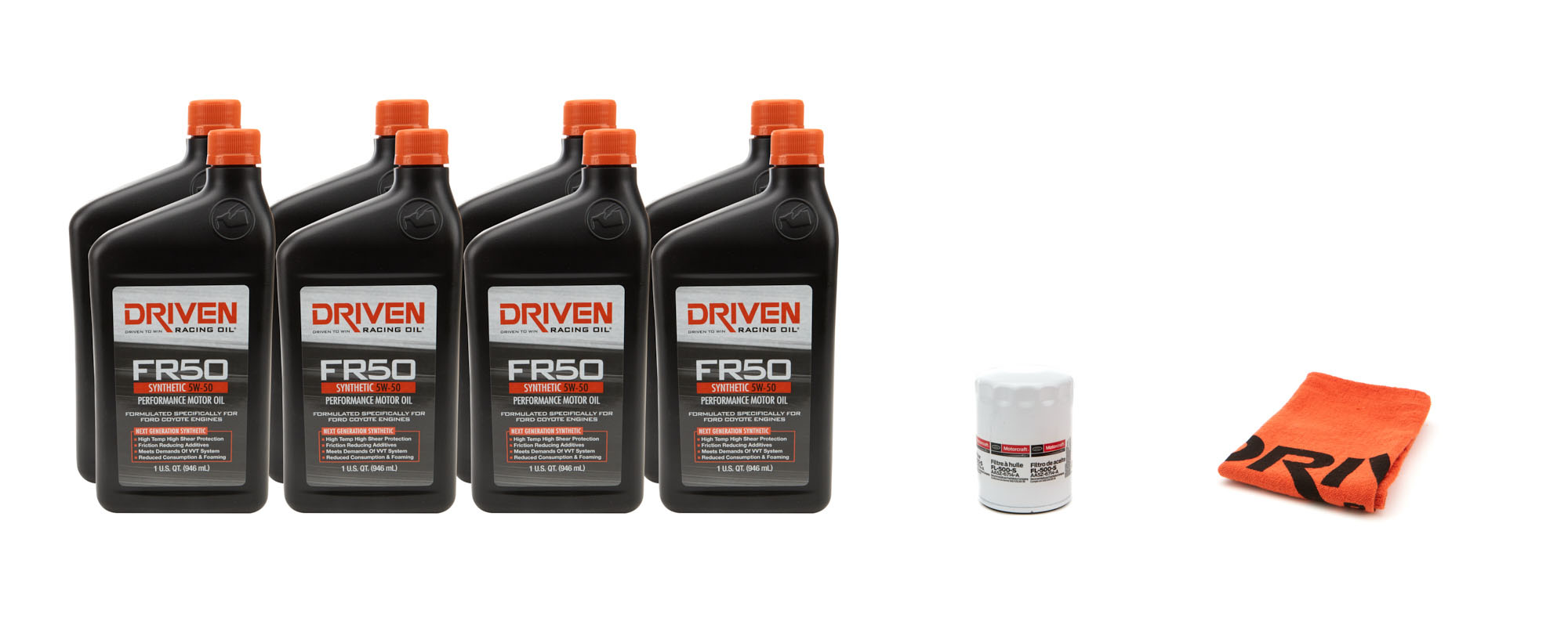 Driven Racing Oil 20951k | DRIVEN RACING OIL 5w50 Oil Change Kit 12- 13 Mustang Boss 5.0L 9Qt; 2012-2013