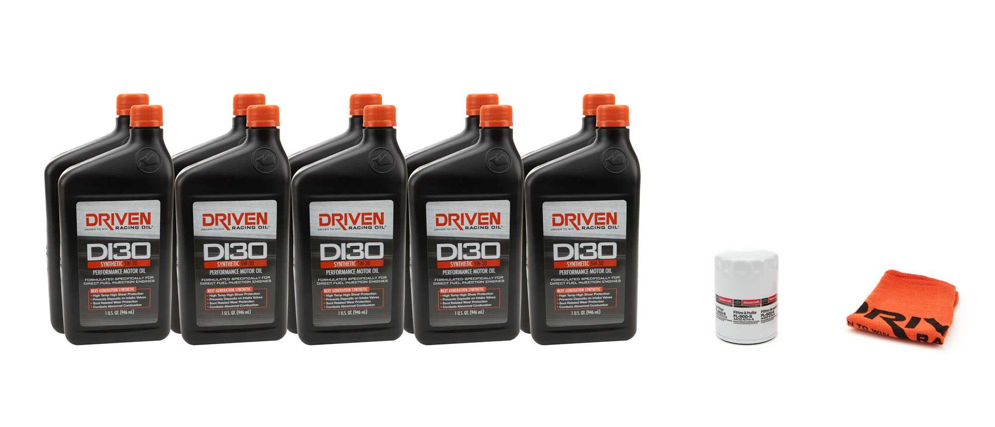 Driven Racing Oil 21021k | DRIVEN RACING OIL 5w30 Oil Change Kit 18- 22 Mustang GT 5.0L 10Qt.; 2018-2022