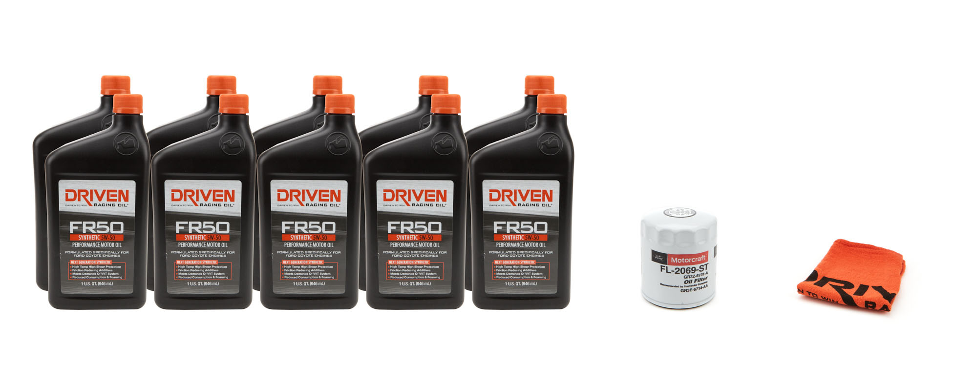 Driven Racing Oil 21051k | DRIVEN RACING OIL 5w50 Oil Change Kit 2015 Mustang GT350 5.2L 10Qt.; 2015-2015