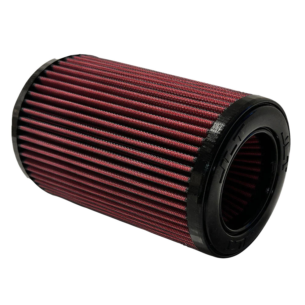 JLT sbaf49-r | S&B Universal Air Filter 4in Flange x 6in Base x 5.25in Top x 9in Height - Red Oil