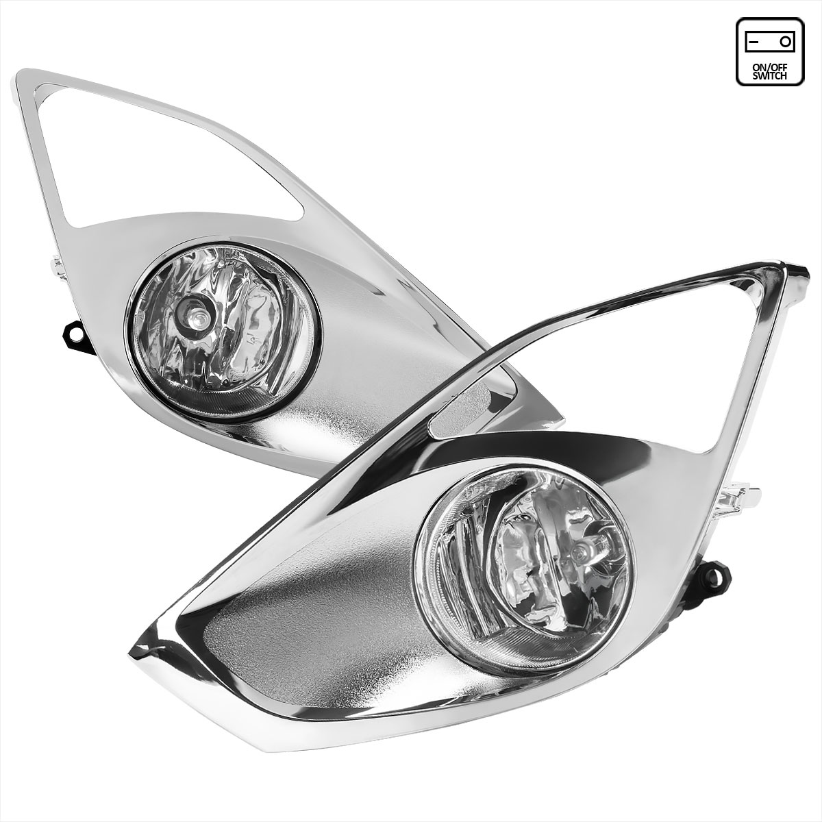 Spec-D Tuning lf-avn13coem-hz | SPEC-D Tuning Toyota Avalon Fog Lights Chrome Bezzel With Clear Lens; 2014-2022