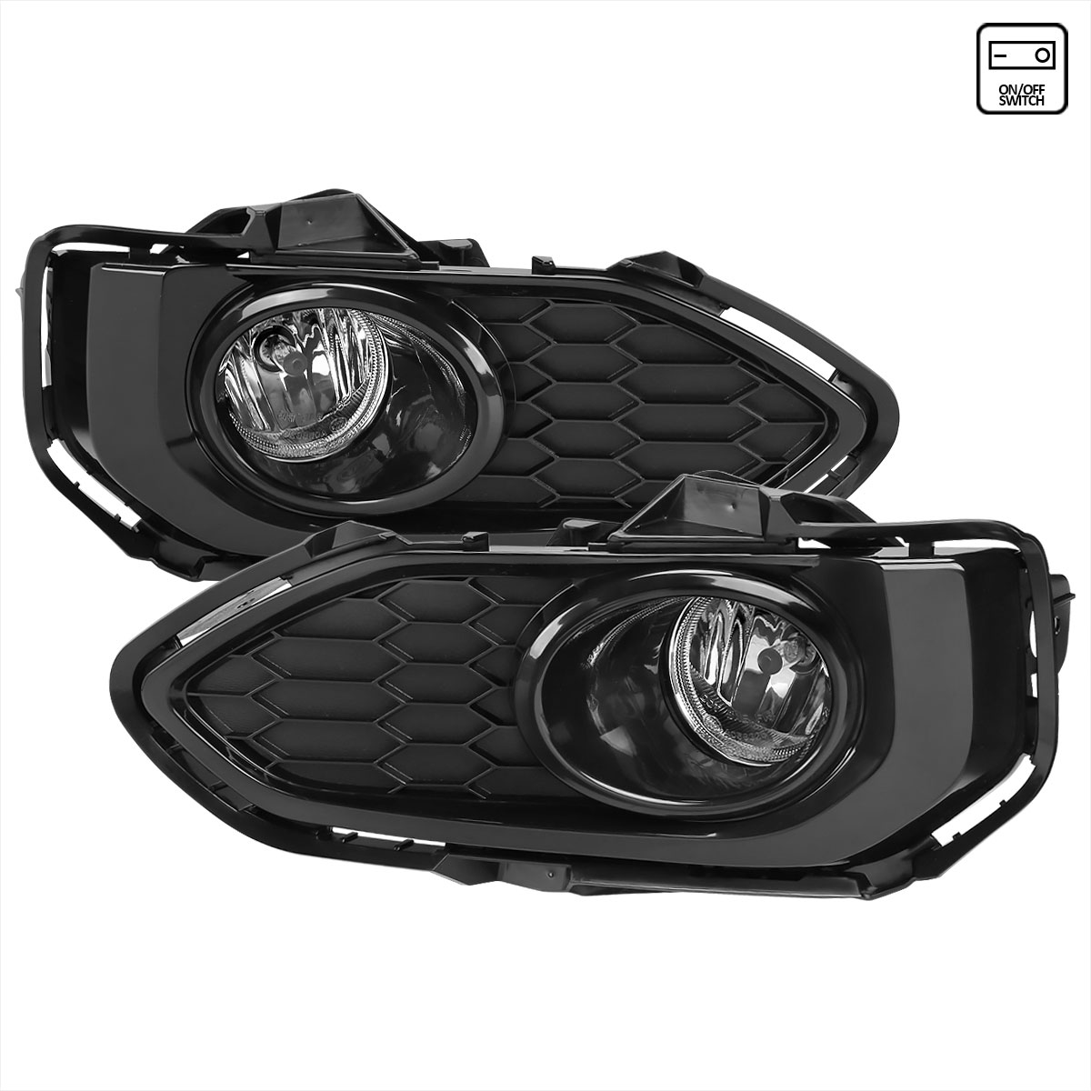 Spec-D Tuning lf-fit18coem-dl | SPEC-D Tuning Honda Fit Clear Lens Fog Lights With Bezels; 2018-2020