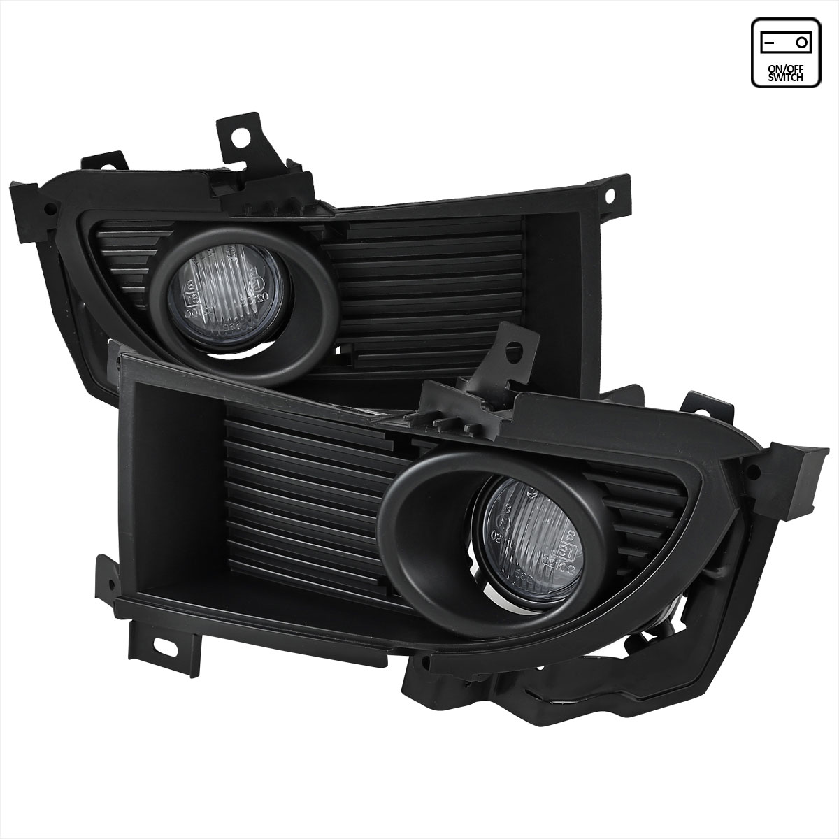 Spec-D Tuning LF-LAN05COEM-HZ | Mitsubishi Lancer Clear Fog Lights With Wiring Kit; 2004-2005