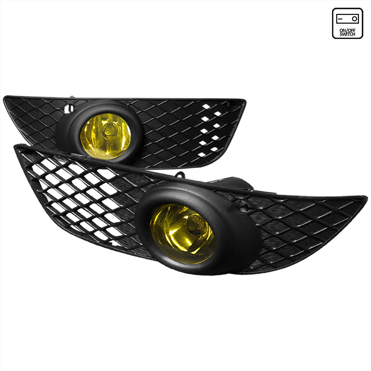 Spec-D Tuning LF-LAN08AMOEM | Mitsubishi Lancer Oem Style Fog Lights Yellow; 2007-2010