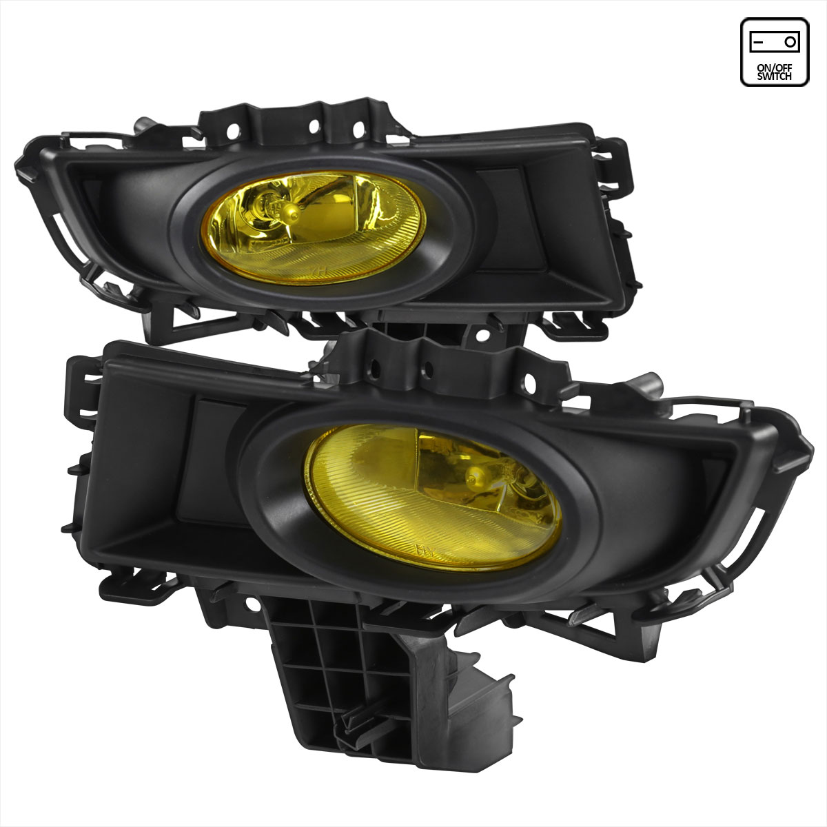 Spec-D Tuning lf-mz3074amoem-hz | SPEC-D Tuning Mazda 3 Fog Lights Amber With Universal Wiring Kit; 2007-2008