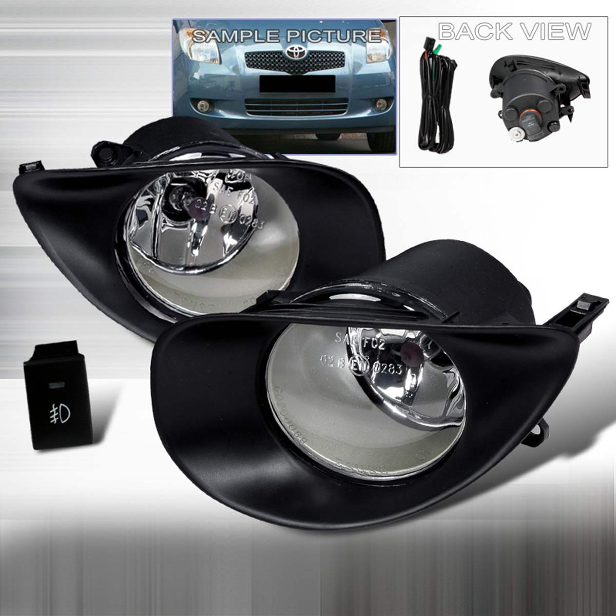 Spec-D Tuning LF-YAR063OEM | Spec-D Toyota Yaris 3d Oem Cle Fog Lights; 2006-2010