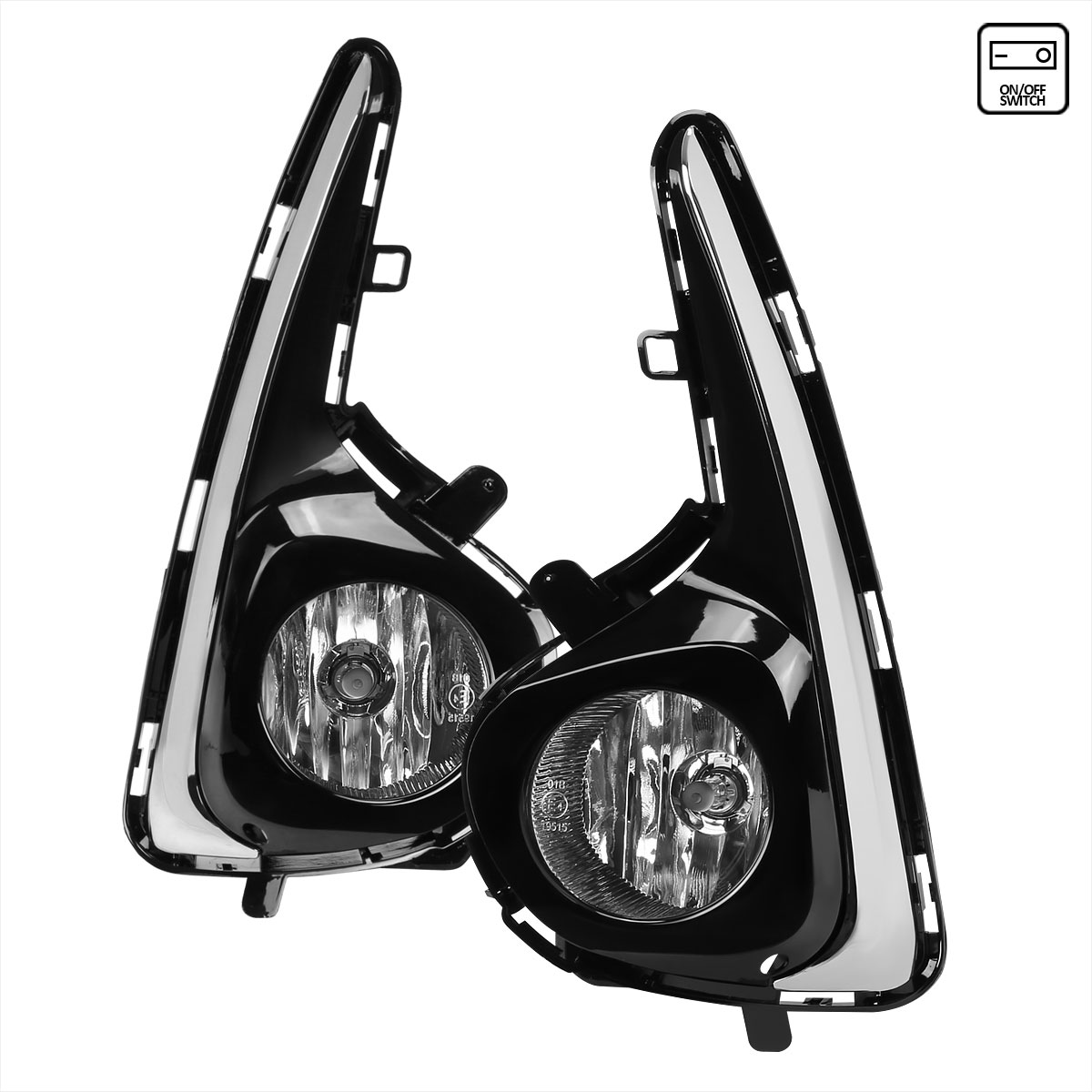 Spec-D Tuning lf-yar18coem-dl | SPEC-D Tuning Toyota Yaris Chrome Fog Lights With Clear Lens; 2018-2022