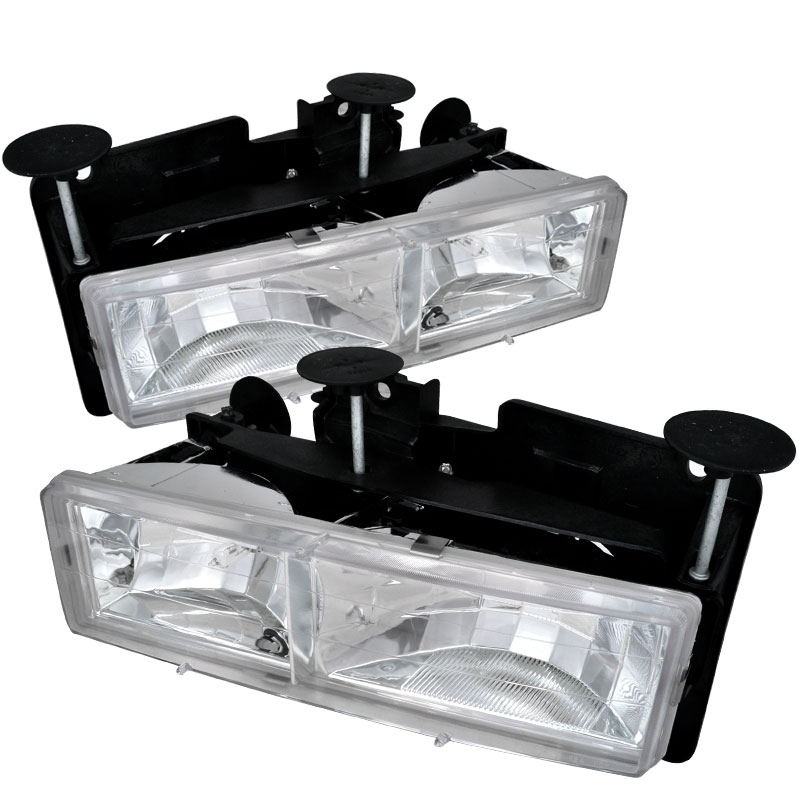 Spec-D Tuning LH-C1088-KS | Chevrolet C10 Euro Headlight Chrome; 1988-1998