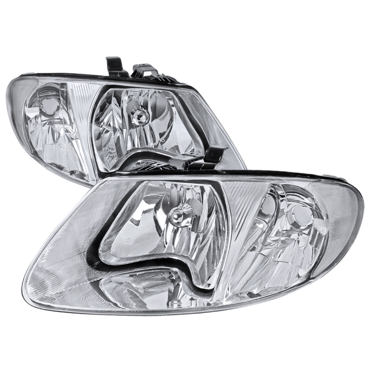 Spec-D Tuning LH-CAR01-RS | Dodge Caravan Euro Headlights Chrome Housing; 2001-2005