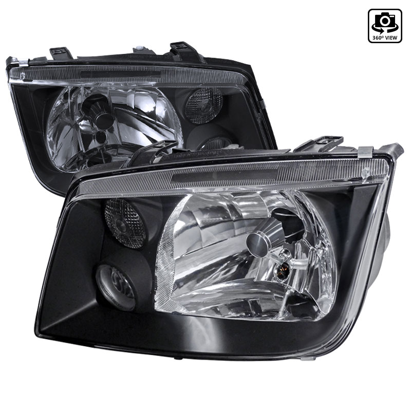 Spec-D Tuning LH-JET99JM-RS | Volkswagen Jetta Euro Headlight Black Housing; 1999-2004