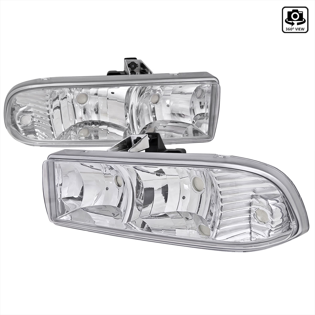 Spec-D Tuning LH-S1098-RS | Chevrolet S10/Blazer Chrome Housing Headlights; 1998-2004