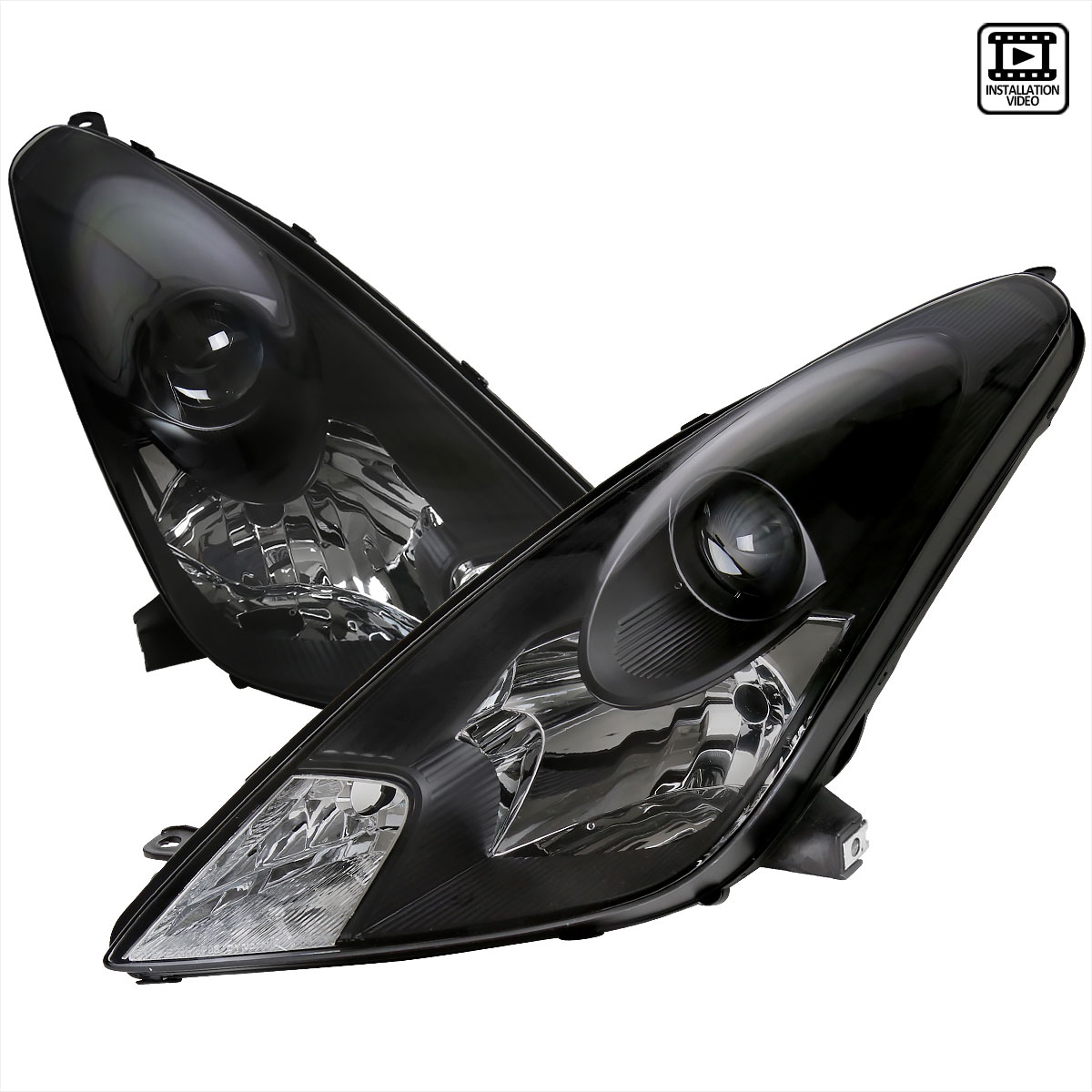 Spec-D Tuning lhp-cel00jm-abm | SPEC-D Tuning Toyota Celica Halo Projector Headlight Black Housing; 2000-2005