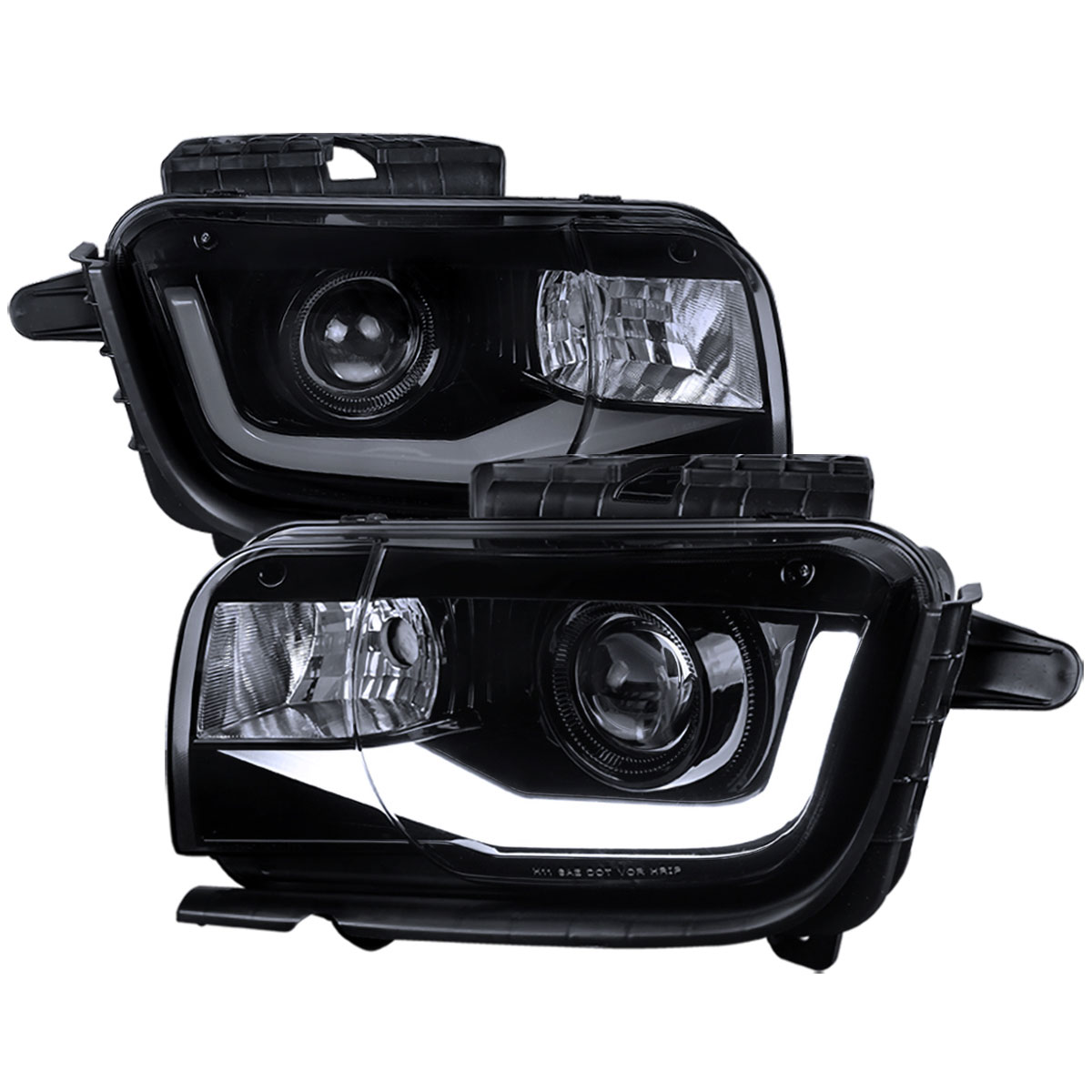 Spec-D Tuning lhp-cmr10g-tm | SPEC-D Tuning Chevrolet Camaro Projector Headlight Glossy Black Smoke Lens; 2010-2013