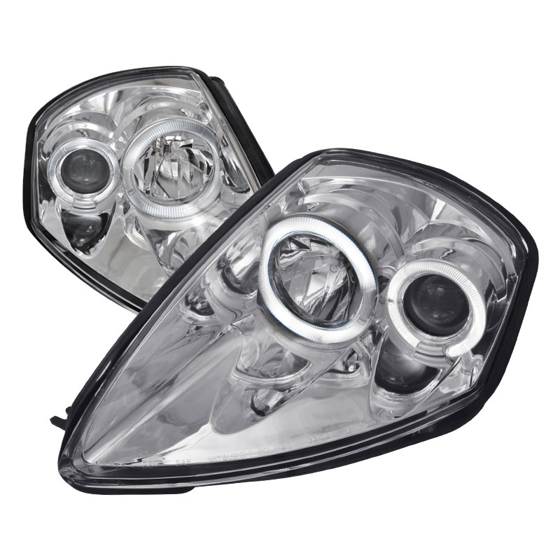 Spec-D Tuning LHP-ELP00-WJ | Mitsubishi Eclipse Dual Halo Projector Headlights Chrome; 2000-2005