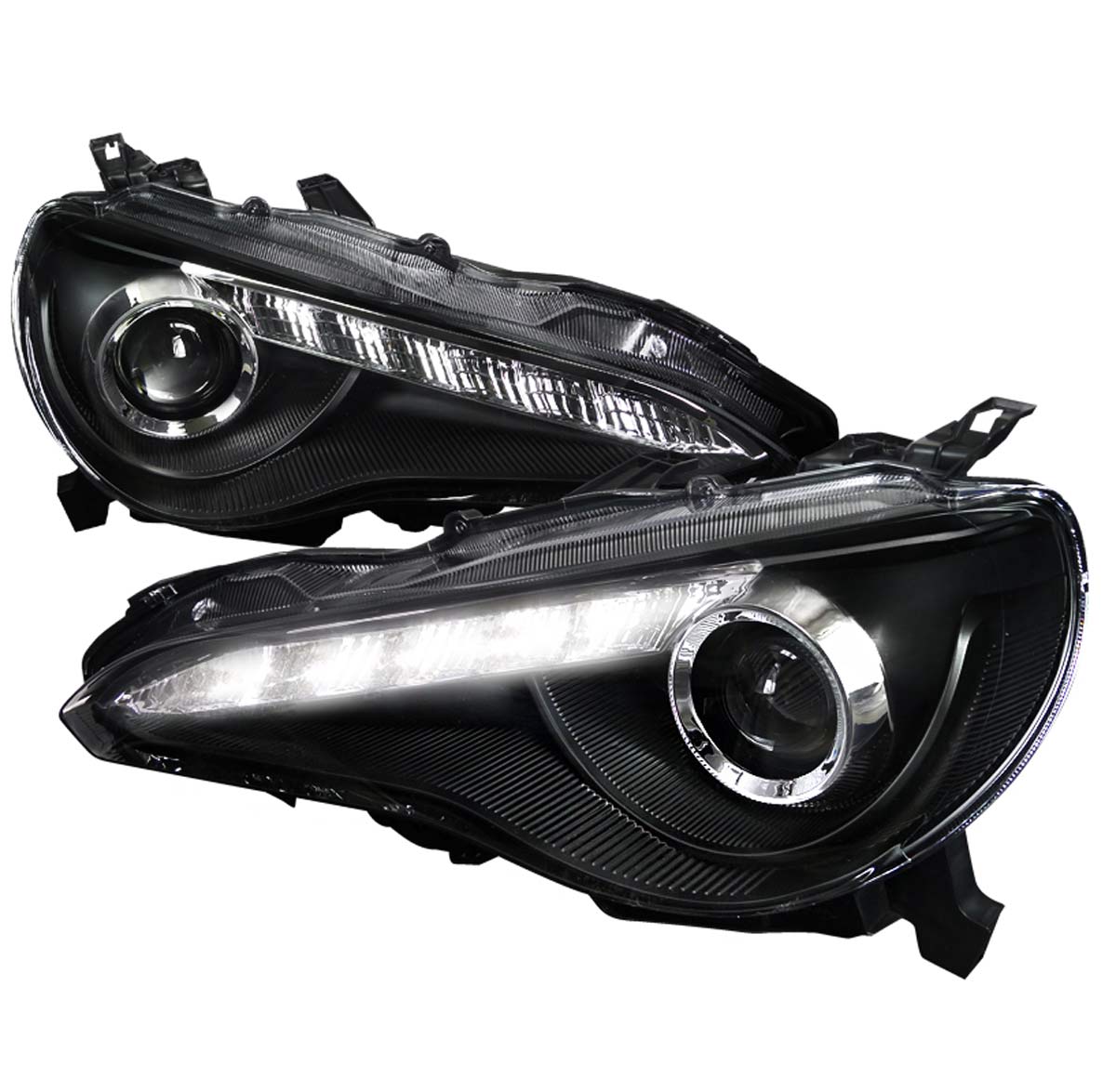 Spec-D Tuning LHP-FRS12JM-WJ | Scion Frs Projector Headlight Black Housing With Led; 2012-2014