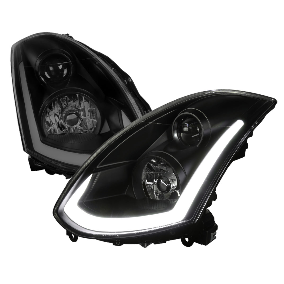 Spec-D Tuning lhp-g35032sm-sq-rs | SPEC-D Tuning Infiniti G35 2Dr Projector Headlights With Sequential Signal Smoke - Fit Xenon Model; 2003-2007