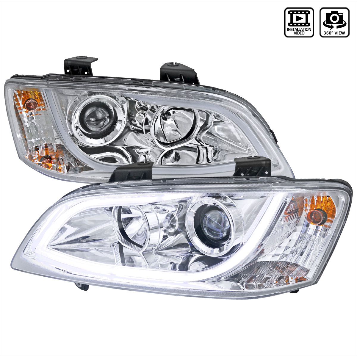 Spec-D Tuning LHP-G808-TM | Pontiac G8 Projector Headlight - Chrome; 2008-2009