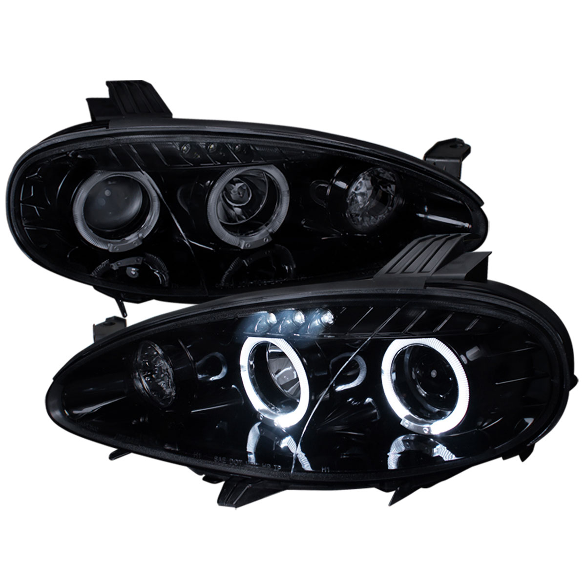 Spec-D Tuning LHP-MX501G-TM | Mazda Mx5 Projector Headlight Gloss Black Housing Smoke Lens; 2001-2005