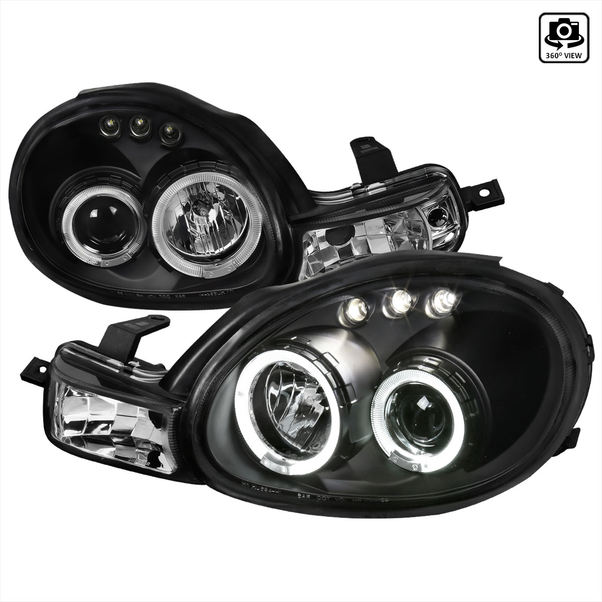 Spec-D Tuning LHP-NEO00JM-TM | Spec-D Dodge Neon Projector Headlights 1p; 2000-2002