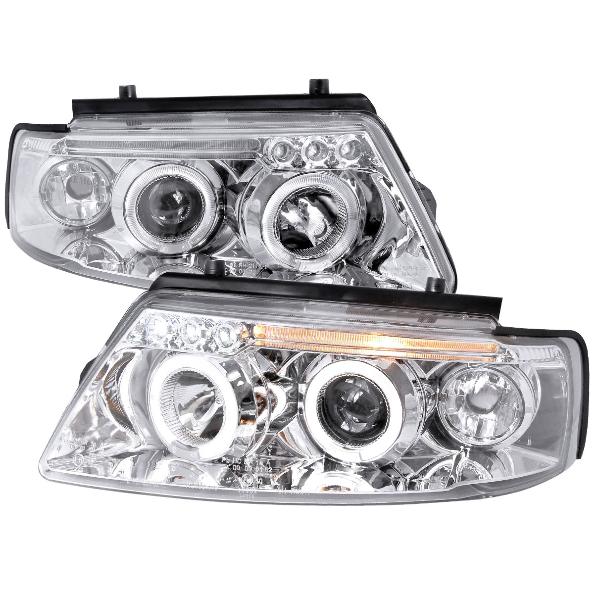 Spec-D Tuning LHP-PAS97-TM | Volkswagen Passat Halo Led Projector Chrome; 1997-1997