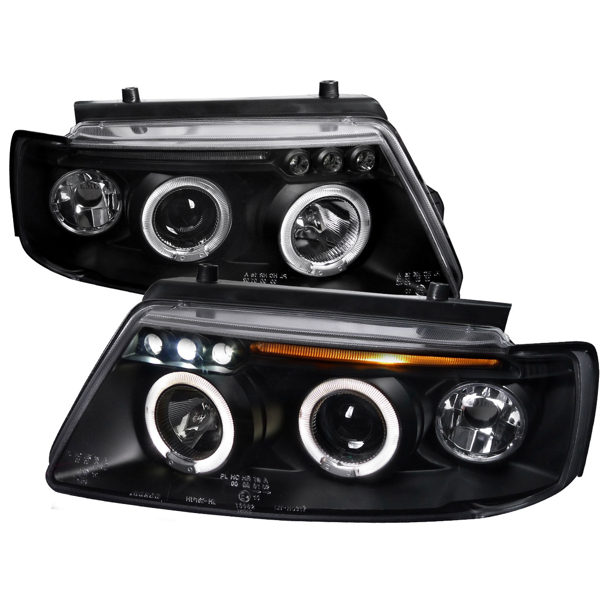 Spec-D Tuning LHP-PAS97JM-TM | Volkswagen Passat Halo Led Projector Black; 1997-1997