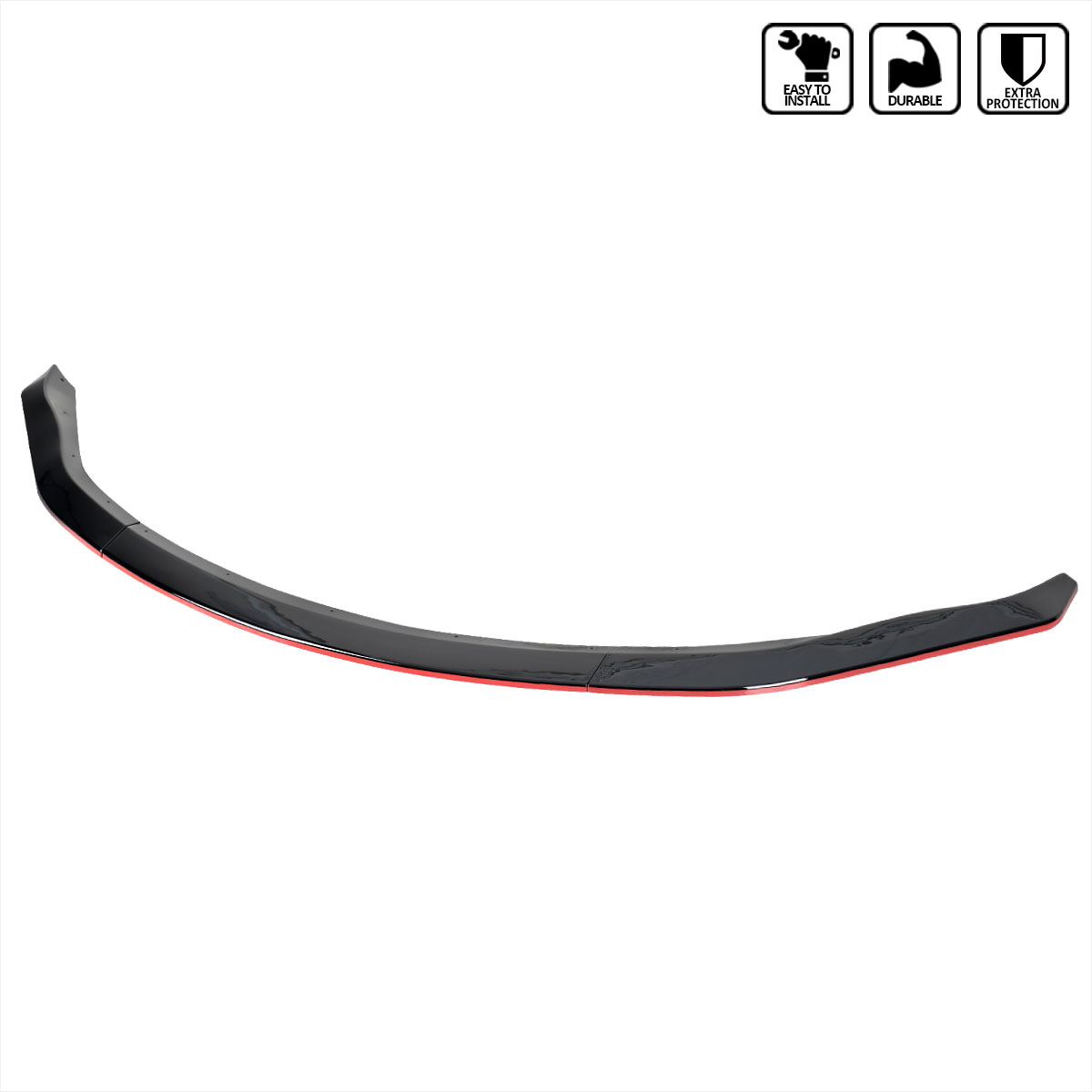 Spec-D Tuning lpf-350z03gb-rd-pq | SPEC-D Tuning Nissan 350Z Front Bumper Lip Glossy Black With Red Trim; 2003-2005