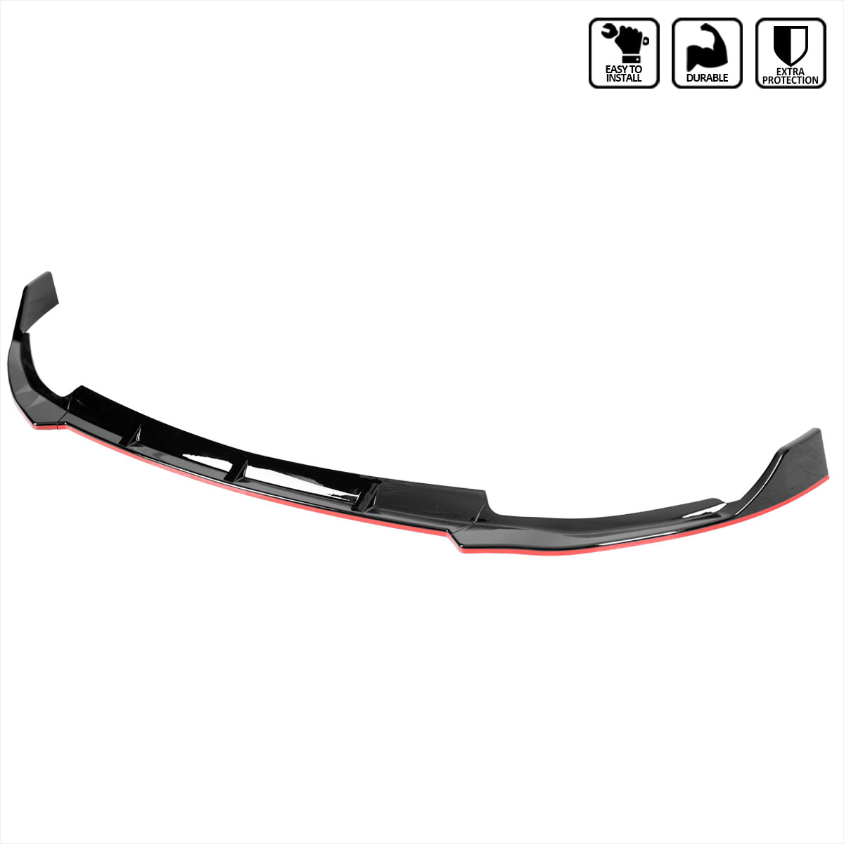 Spec-D Tuning lpf-bw20519gb-rd-pq | SPEC-D Tuning Mercedes Benz W205 Front Bumper Lip Glossy Black With Red Trim; 2019-2020