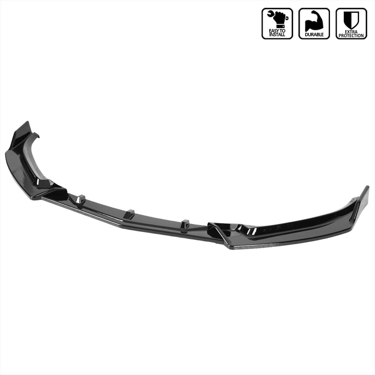 Spec-D Tuning lpf-mz314gb-ak | SPEC-D Tuning Mazda 3 Front Bumper Lip - Glossy Black; 2014-2018