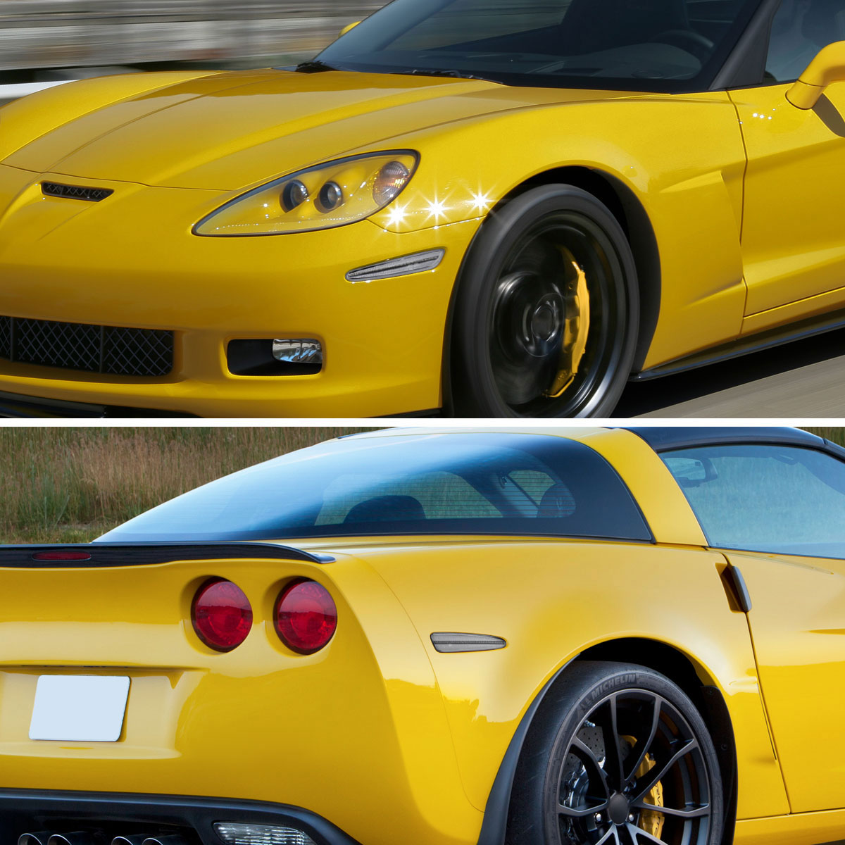 Spec-D Tuning lsm-cvet05cled4p-vs | SPEC-D Tuning Chevrolet Corvette C6 LED Side Markers With Clear Lens; 2005-2013