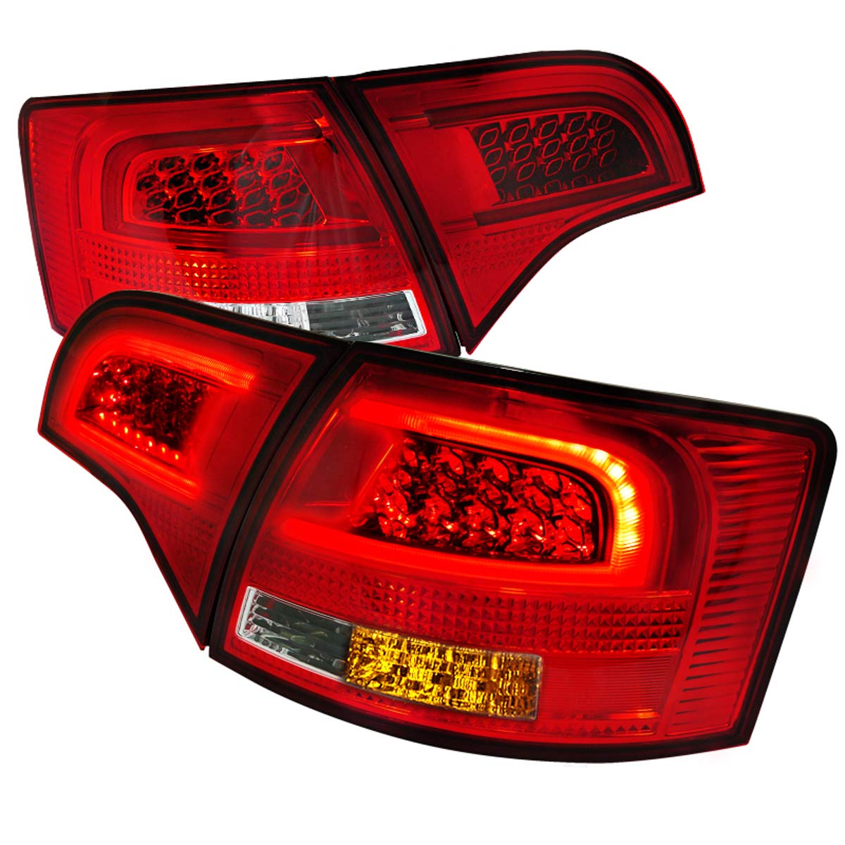 Spec-D Tuning LT-A4065RCLED-APC | Audi A4 Led Taillights Red Clear Wagon Only; 2005-2008