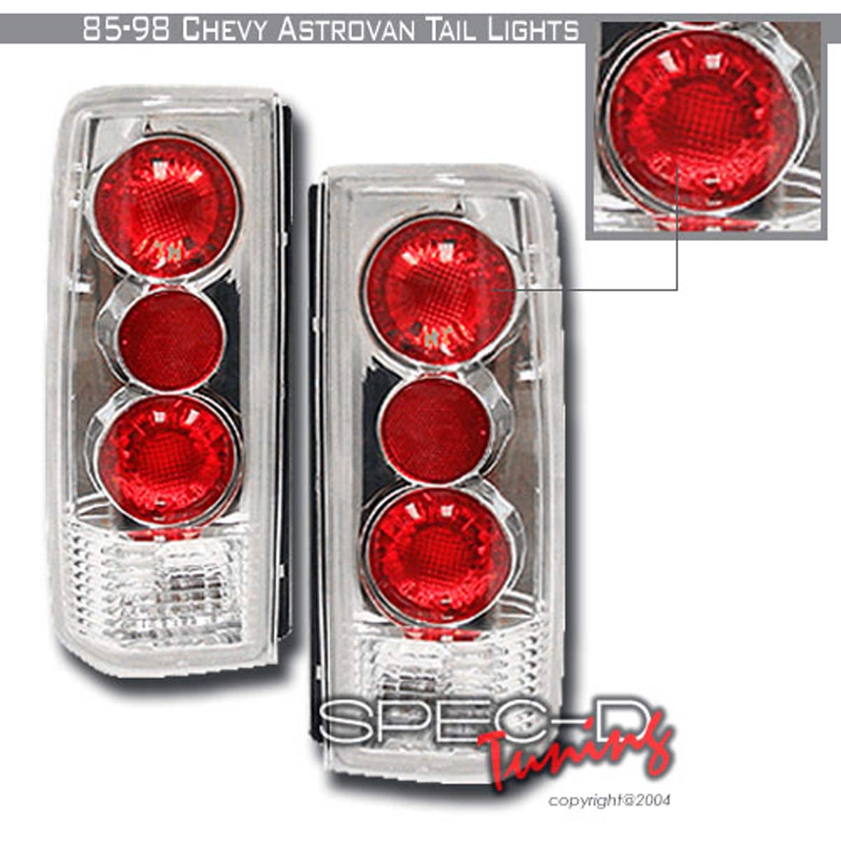 Spec-D Tuning LT-AST85-KS | Chevrolet Astro Altezza Tail Lights Chrome; 1985-1998