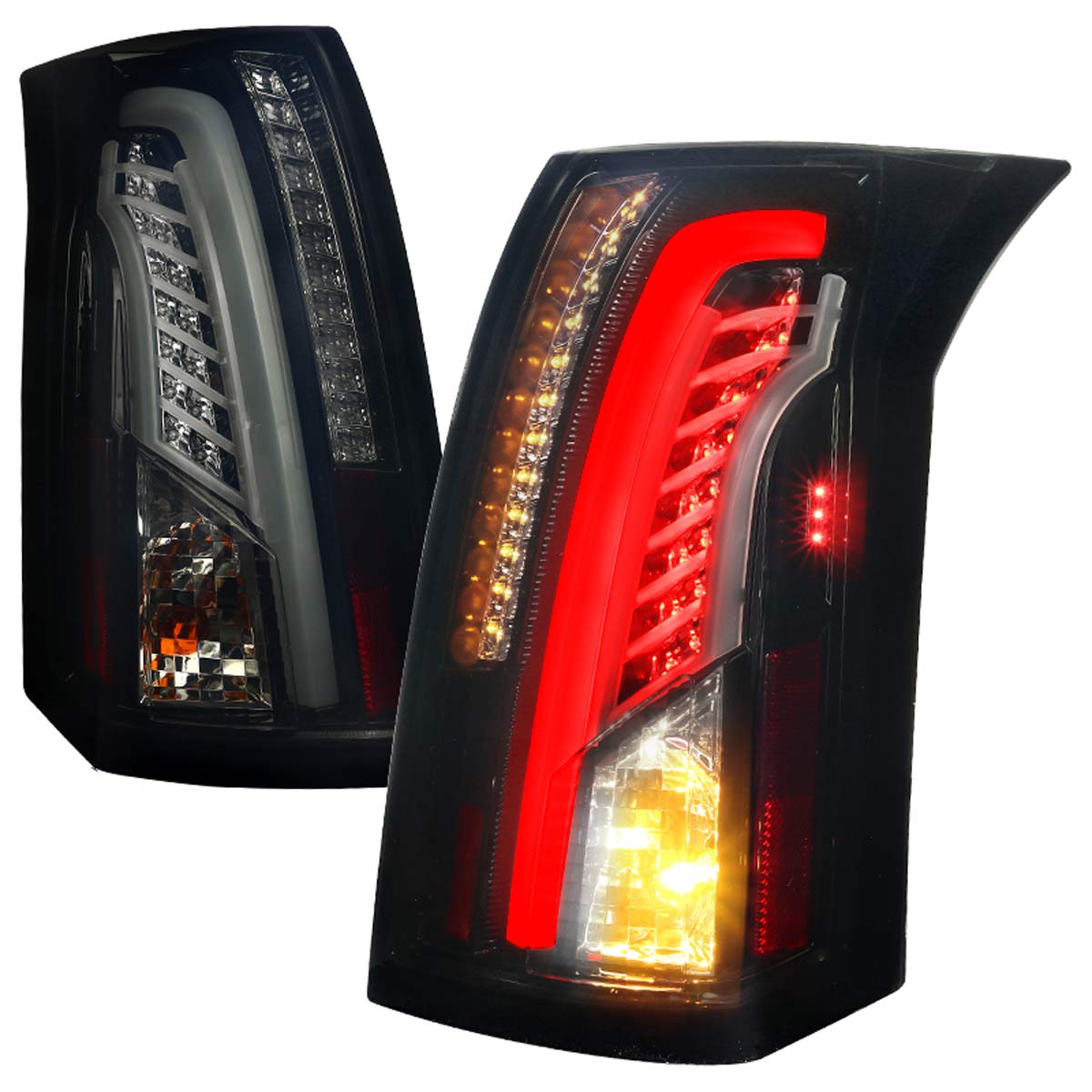 Spec-D Tuning lt-cts03bbled-tm | SPEC-D Tuning Cadillac CTS LED Tail Lights Black Smoke; 2003-2007