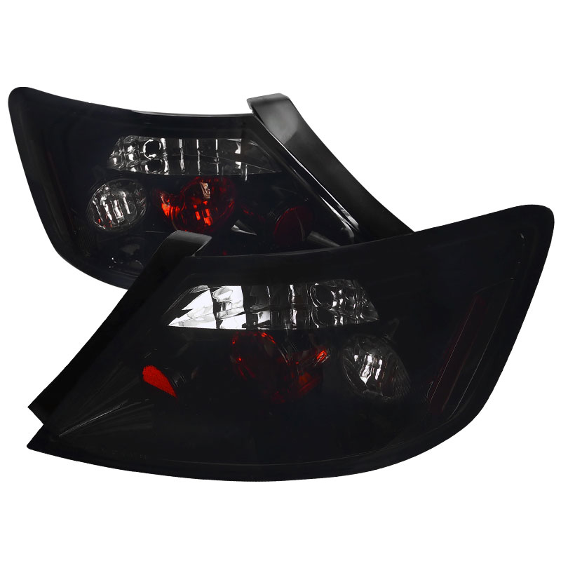 Spec-D Tuning LT-CV062BB-TM | Honda Civic Euro Tail Lights Glossy Black Housing With Smoke Lens; 2006-2010