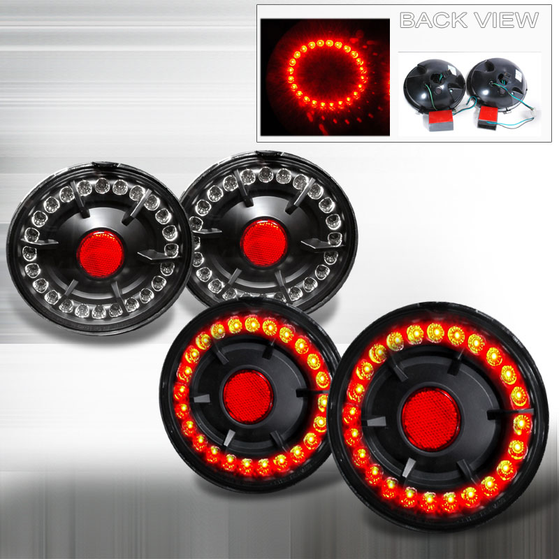 Spec-D Tuning LT-CVET05JMLED-KS | Chevrolet Corvette Led Tail Lights Black; 2005-2007