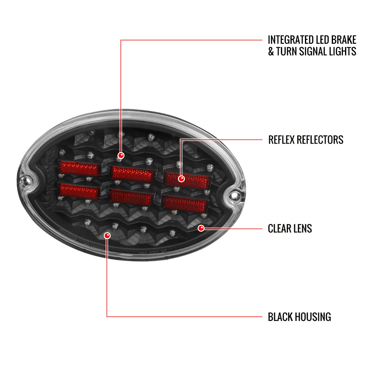 Spec-D Tuning lt-cvet97jmled-oz | SPEC-D Tuning Chevrolet Corvette Tail Lights - Clear Lens - Black Housing; 1997-2004