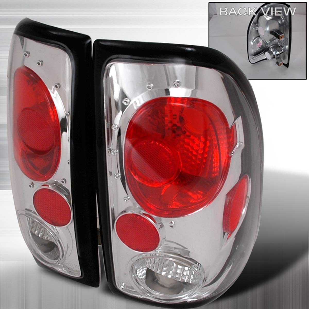 Spec-D Tuning LT-DAK97-KS | Spec-D Dodge Dakota Taillights - Chrome (Lt-Dak97-Ks); 1997-2004