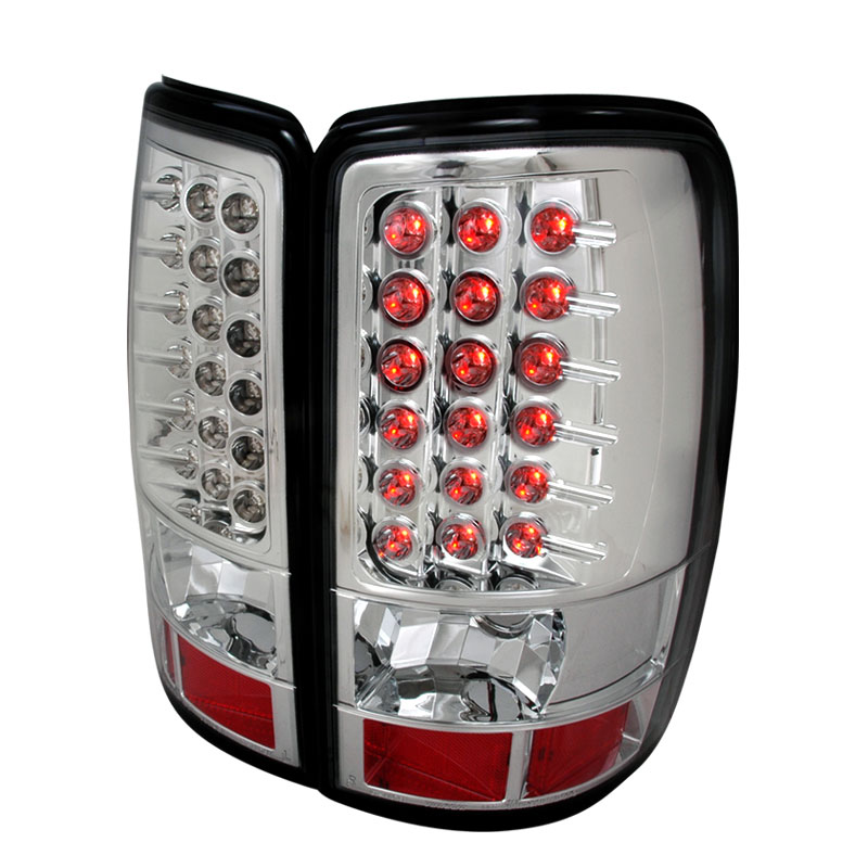 Spec-D Tuning LT-DEN00CLED-TM | Chevrole Tahoe Led Tail Lights Chrome; 2000-2006