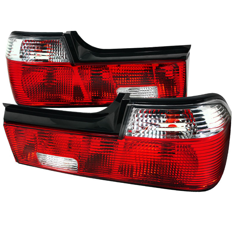 Spec-D Tuning LT-E3288RPW-APC | Bmw E32 7 Series Tail Lights Red Clear; 1988-1994