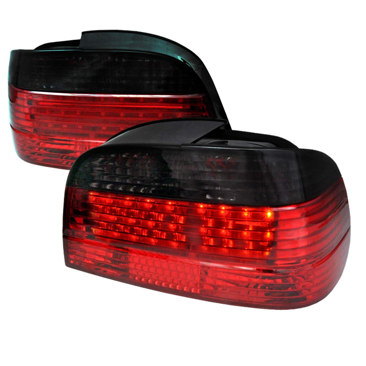 Spec-D Tuning LT-E384RG-F2-APC | Bmw E38 7 Series Fiber Optic Led Tail Light Red Smoke; 1995-2001