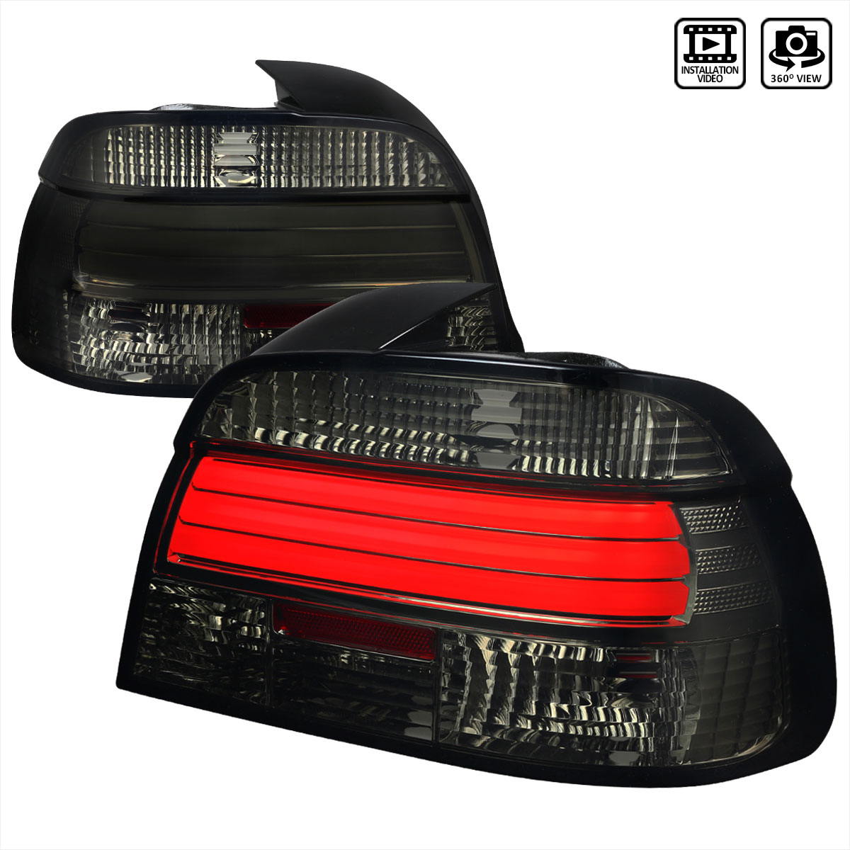 Spec-D Tuning lt-e3997gled-tm | SPEC-D Tuning BMW E39 LED Taillights Smoke; 2000-2000