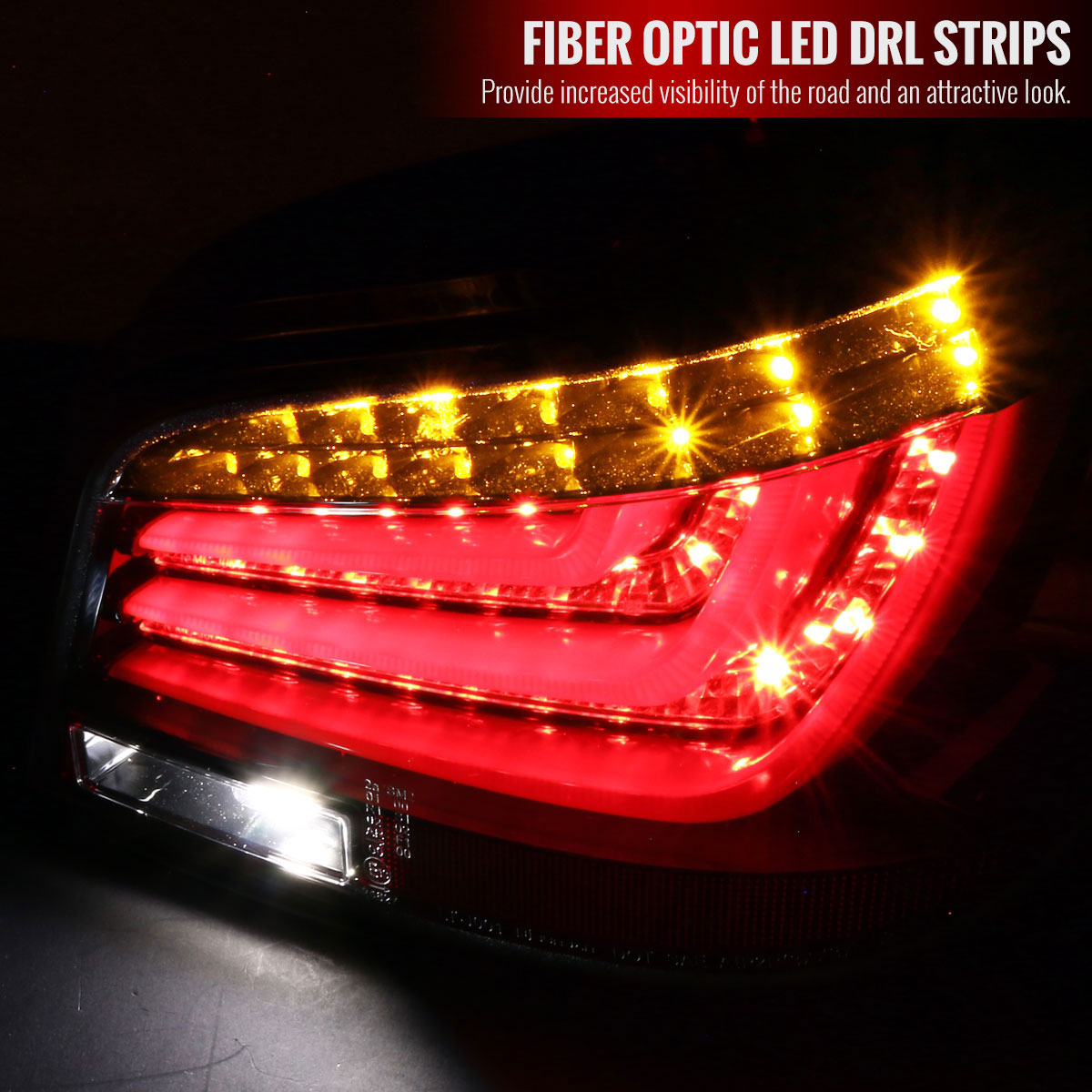 Spec-D Tuning lt-e6004bkled-tm | SPEC-D Tuning BMW E60 5 Series LED Tail Lights Gsy Bk; 2004-2007