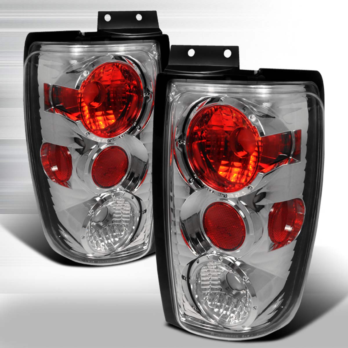 Spec-D Tuning LT-EPED97-KS | Ford Expedition Altezza Tail Lights Chrome; 1997-2002