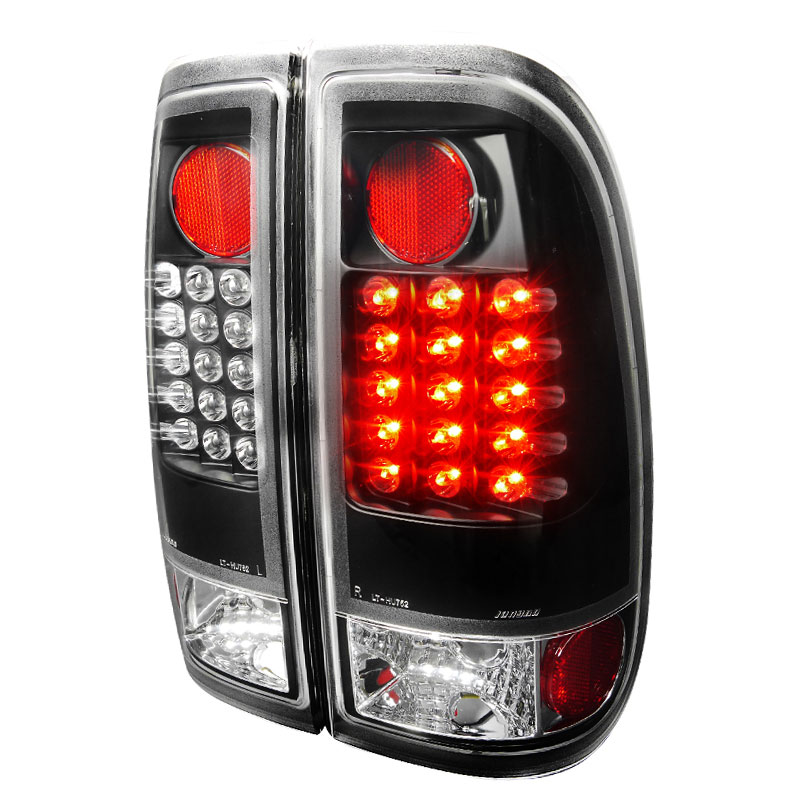 Spec-D Tuning LT-F15097JMLED-V2-TM | Ford F150 Led Tail Lights Black; 1997-2003