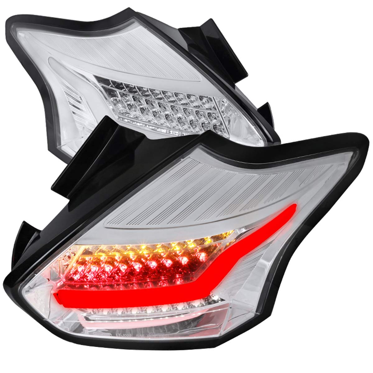 Spec-D Tuning lt-foc155cled-tm | SPEC-D Tuning Ford Focus 5D Hb LED Tail Light Chrome; 2015-2018